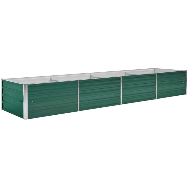 

vidaXL Arriate de jardín de acero galvanizado verde 320x80x45 cm - Verde