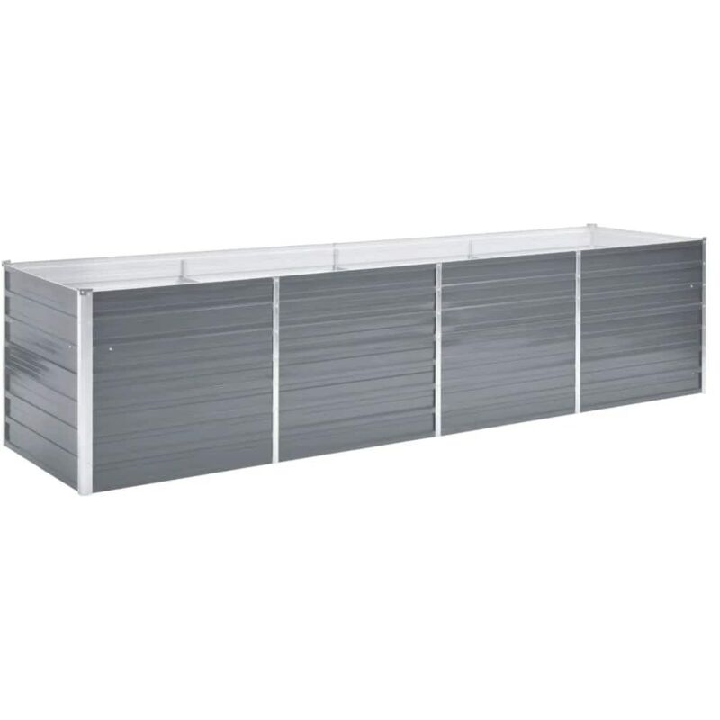 

vidaXL Arriate de jardín de acero galvanizado gris 320x80x77 cm - Gris