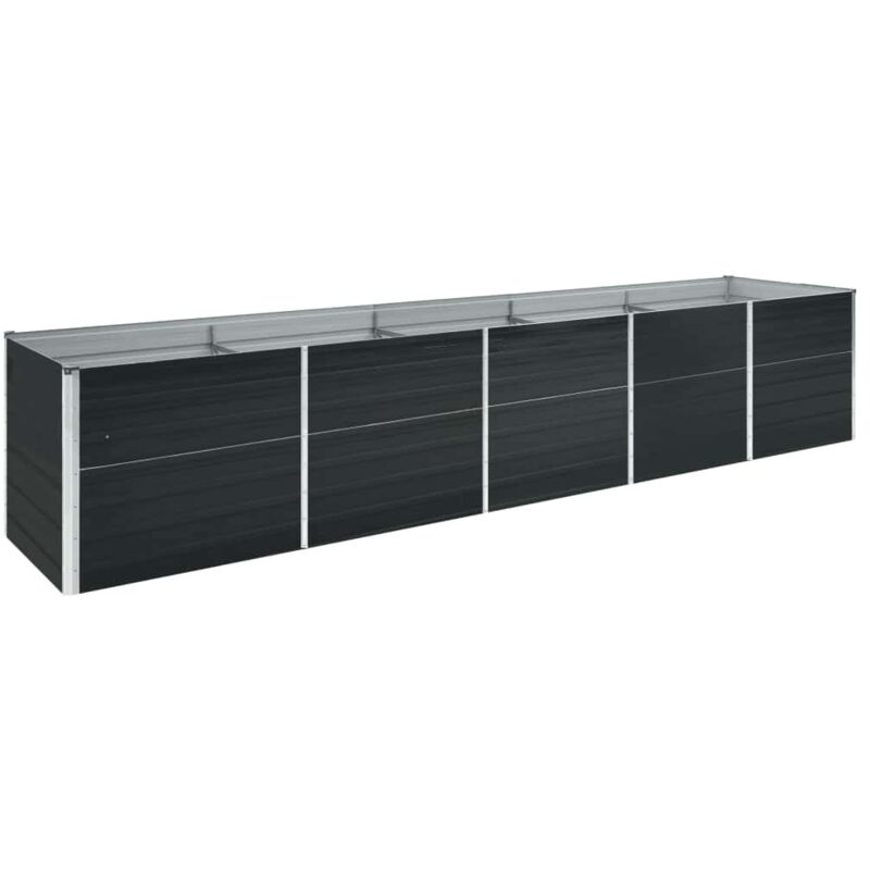 

vidaXL Arriate de jardín de acero galvanizado antracita 400x80x77 cm - Antracita