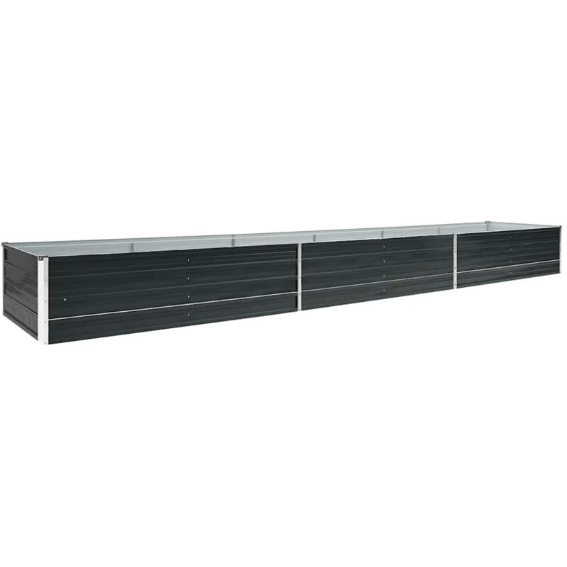 

vidaXL Arriate de jardín de acero galvanizado antracita 480x80x45 cm - Antracita