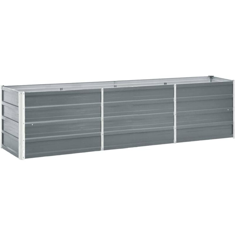 

vidaXL Arriate de jardín de acero galvanizado gris 240x40x45 cm - Gris