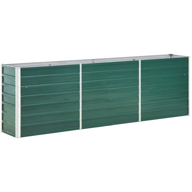 

vidaXL Arriate de jardín de acero galvanizado verde 240x40x77 cm - Verde