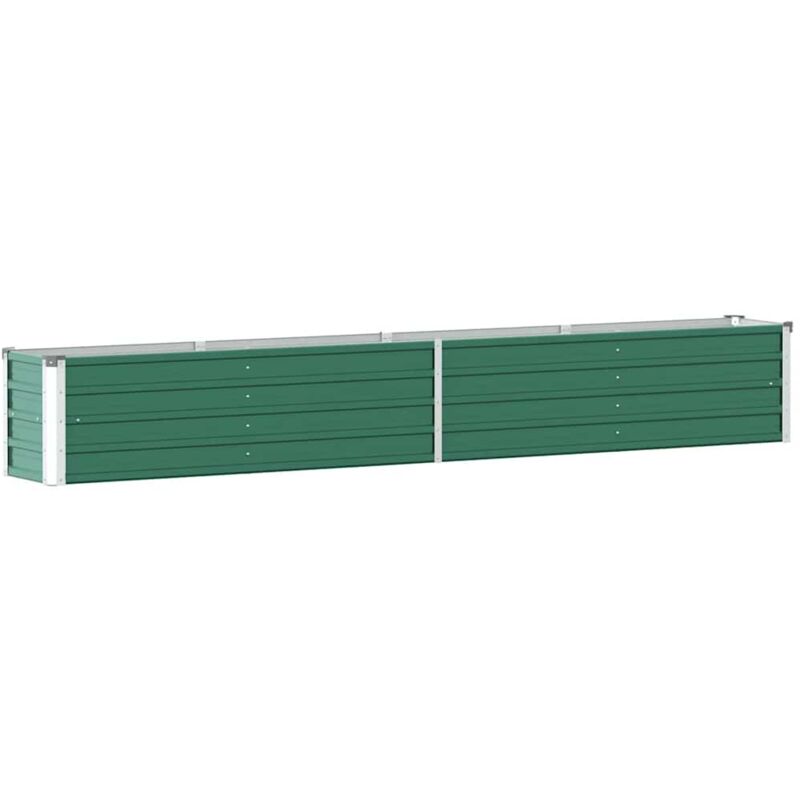 

vidaXL Arriate de jardín de acero galvanizado verde 320x40x45 cm - Verde