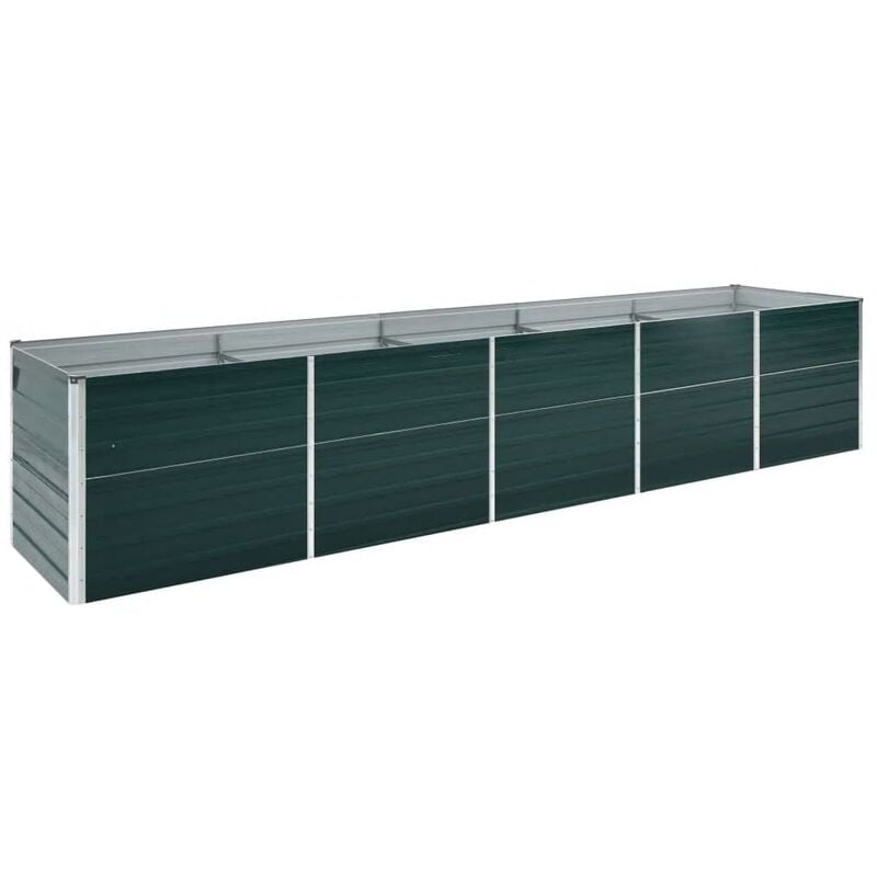 

vidaXL Arriate de jardín de acero galvanizado verde 400x80x77 cm - Verde