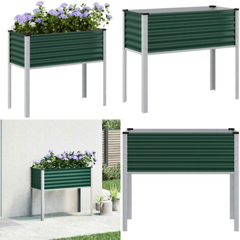 Jardinera de jardín verde 100x45x90 cm acero - Jardinera verde - Jardinera de acero