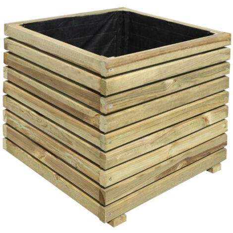JARDIPOLYS Jardinera de madera cuadrada Kub 60 cm 169 L