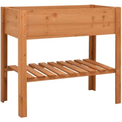 Jardinera de madera de abeto 88x43x80 cm