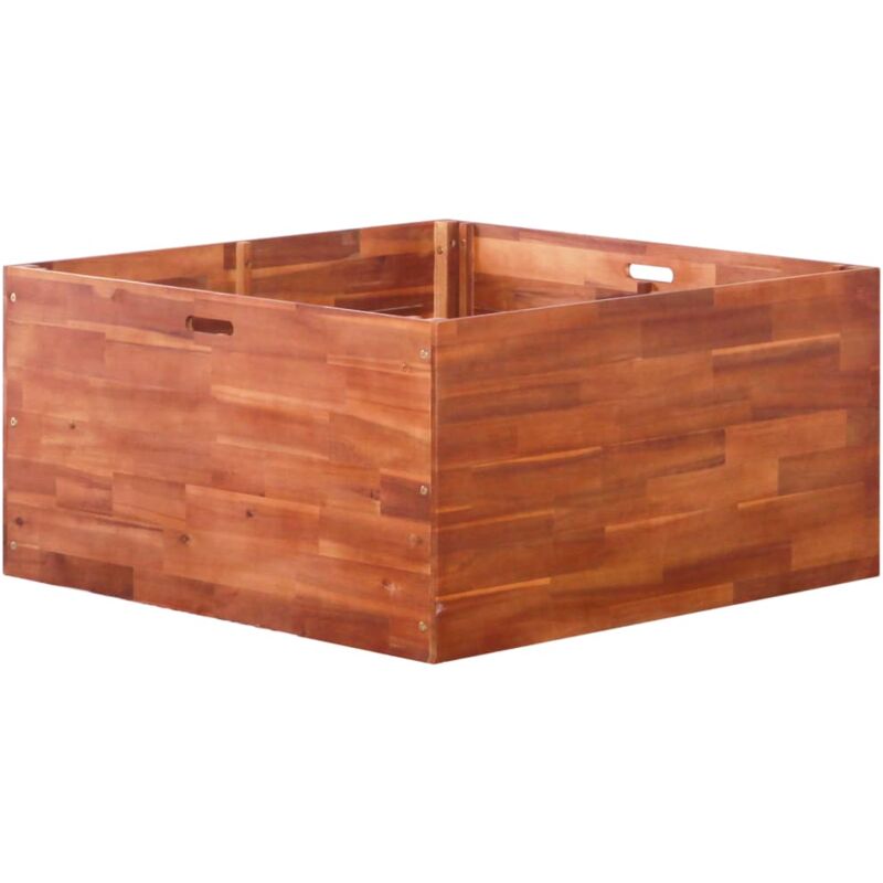 

vidaXL Arriate de madera de acacia 100x100x50 cm - Marrón