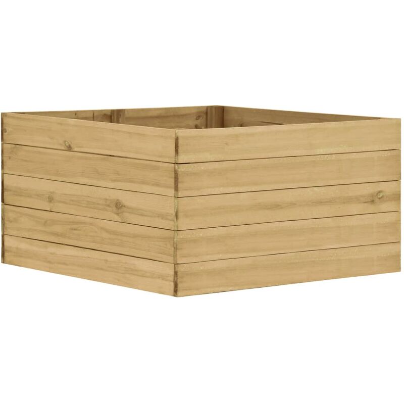 

vidaXL Arriate de madera de pino impregnada 100x100x54 cm - Marrón