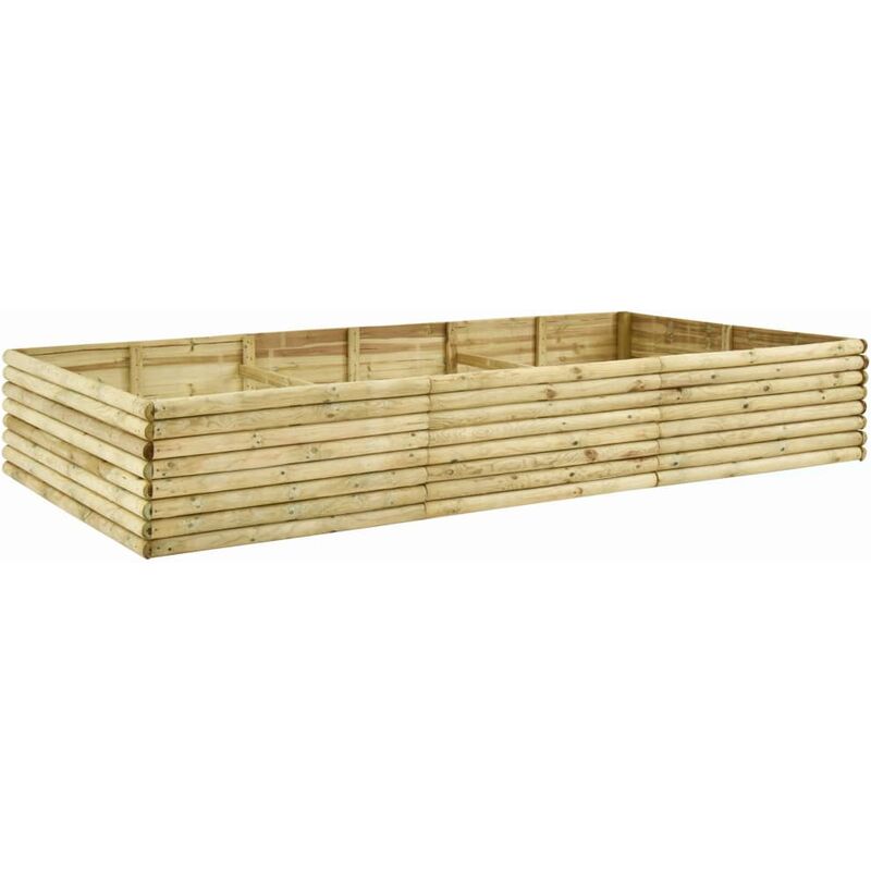 

vidaXL Arriate de madera de pino impregnada 19 mm 300x150x48 cm - Marrón