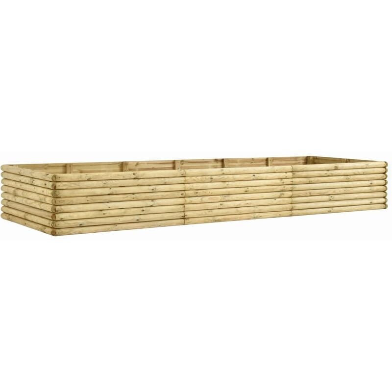

vidaXL Arriate de madera de pino impregnada 19 mm 300x50x48 cm - Marrón