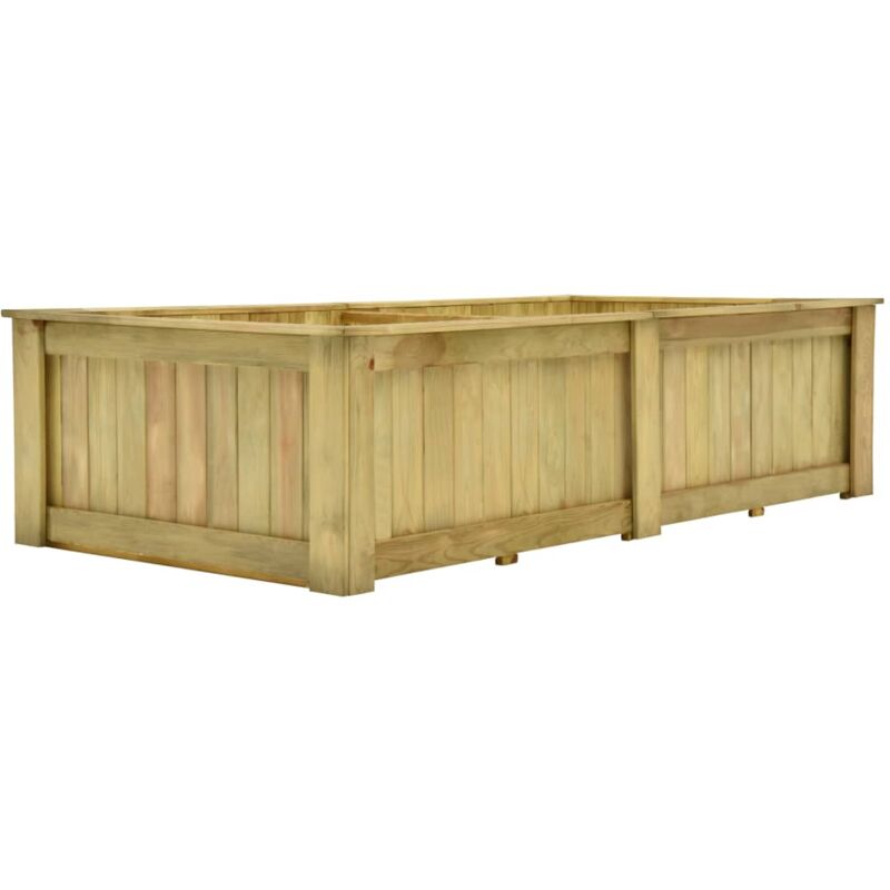

vidaXL Arriate de madera de pino impregnada 196x100x50 cm - Marrón