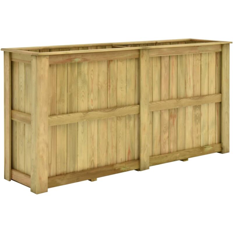 

vidaXL Arriate de madera de pino impregnada 196x50x100 cm - Marrón