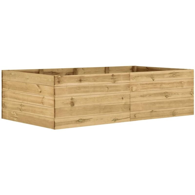 

vidaXL Arriate de madera de pino impregnada 200x100x54 cm - Marrón
