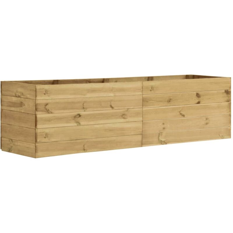 

vidaXL Arriate de madera de pino impregnada 200x50x54 cm - Marrón