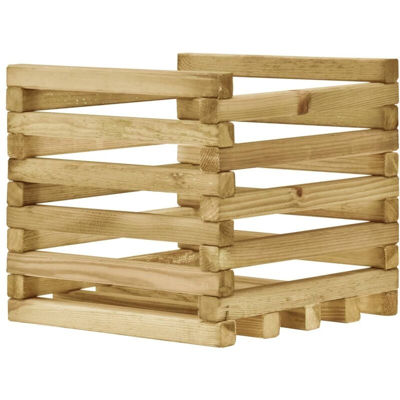 

vidaXL Arriate de madera de pino impregnada 40x40x38,5 cm - Verde
