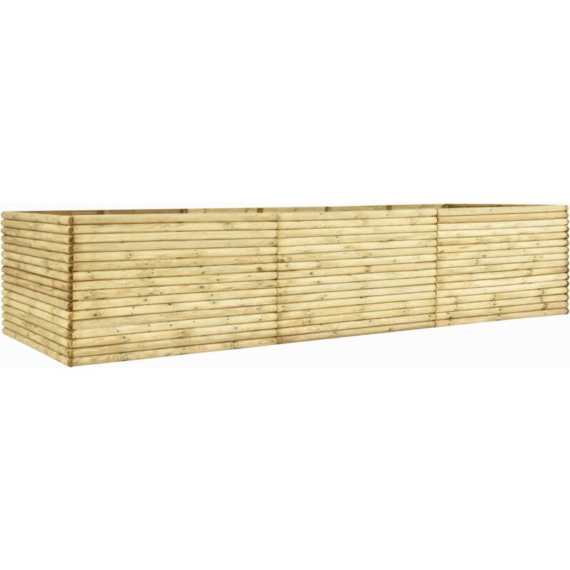 

vidaXL Arriate de madera de pino impregnada 450x150x96 cm - Marrón