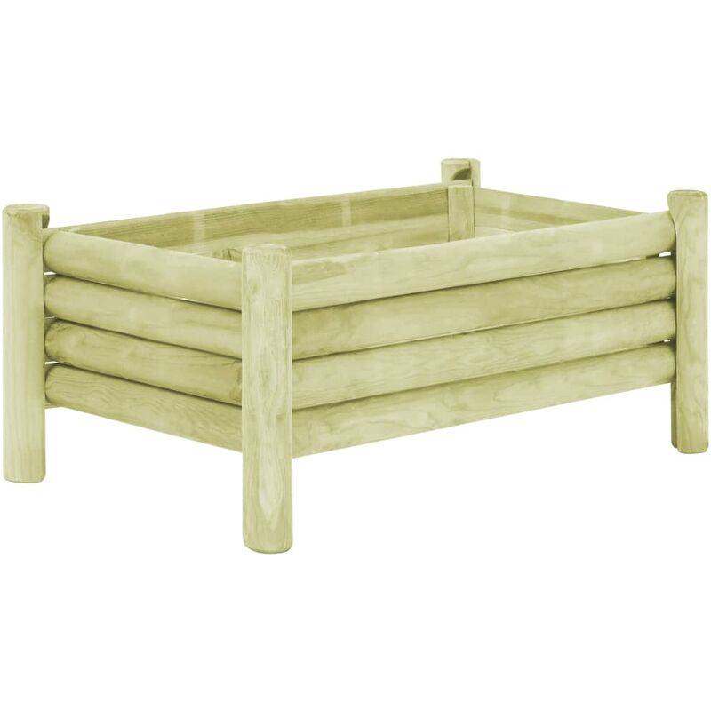 

vidaXL Jardinera de Madera de Pino Impregnada 100x60x42 cm - Verde