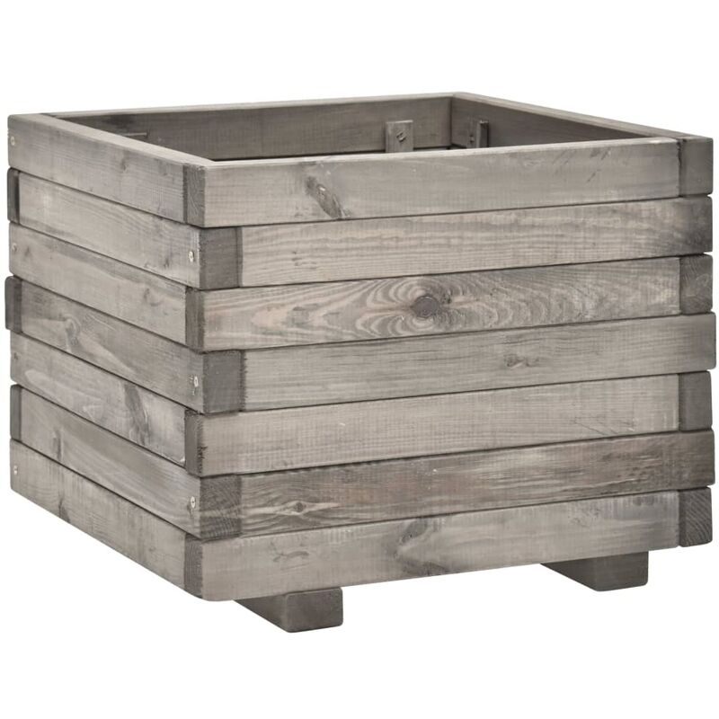 

vidaXL Jardinera de madera de pino maciza 50x50x40 cm - Gris