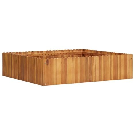 Jardinera de madera maciza de acacia 100x100x25 cm