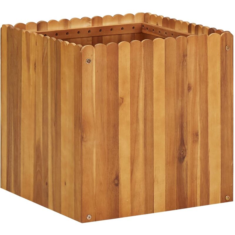 

vidaXL Arriate de madera maciza de acacia 50x50x50 cm - Marrón