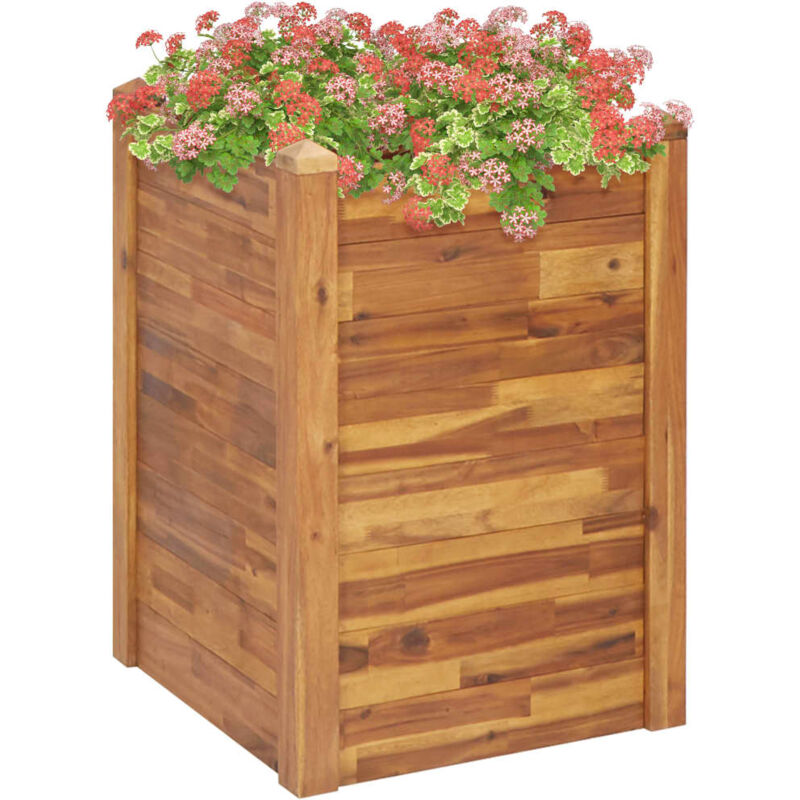 

vidaXL Arriate de madera maciza de acacia 60x60x84 cm - Marrón