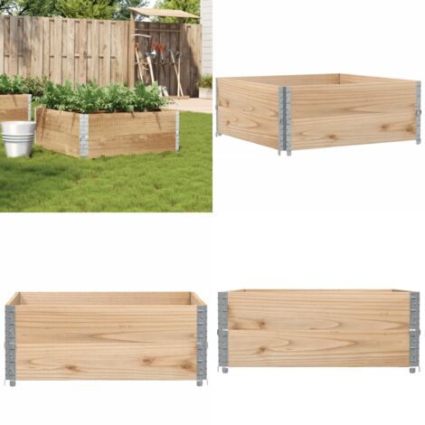 Jardinera de madera maciza de pino 100x100 cm - Jardinera de pino - Jardinera apilable