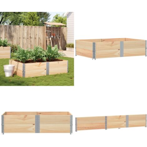 Jardinera de madera maciza de pino 150x100 cm - Jardinera de pino - Jardinera apilable