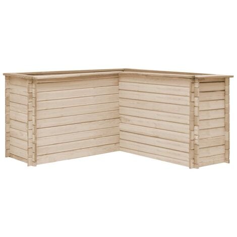 Jardinera de madera maciza de pino 150x150x80 cm