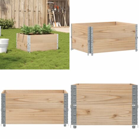 Jardinera de madera maciza de pino 80x60 cm - Jardinera de pino - Jardinera apilable