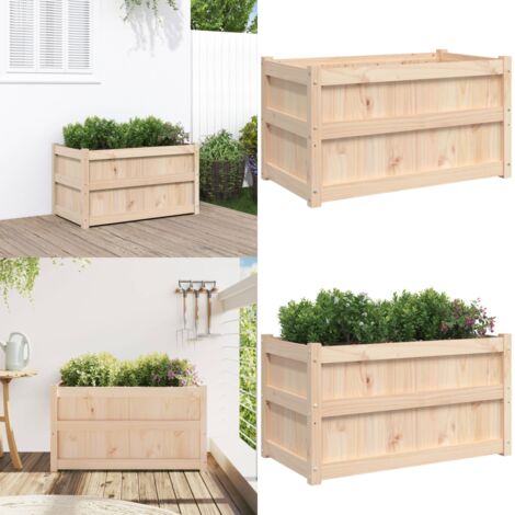 Jardinera de madera maciza de pino 90x50x50 cm - Jardinera de pino - Jardinera exterior