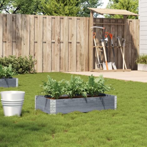 Jardinera de madera maciza de pino gris 100x50 cm