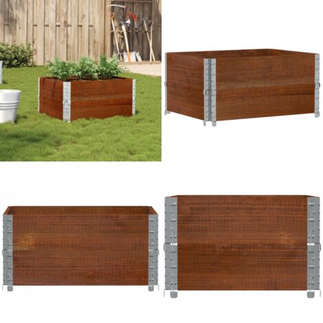 Jardinera de madera maciza de pino marrón 80x60 cm - Jardinera de pino - Jardinera para plantas