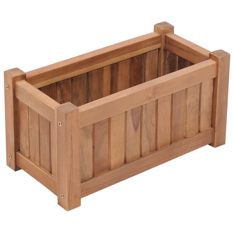 

vidaXL Arriate de madera maciza de teca 50x25x25 cm - Marrón