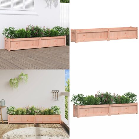 Jardinera de madera maciza Douglas 180x31x31 cm - Jardinera de exterior - Madera de abeto douglas