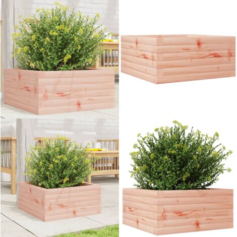 Jardinera de madera maciza Douglas 50x50x23 cm - Macetero de jardín - Jardinera de Douglas