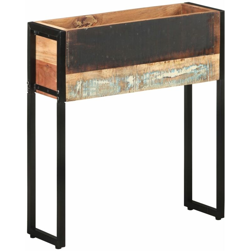 

Jardinera de madera maciza reciclada 60x20x68 cm - Multicolor