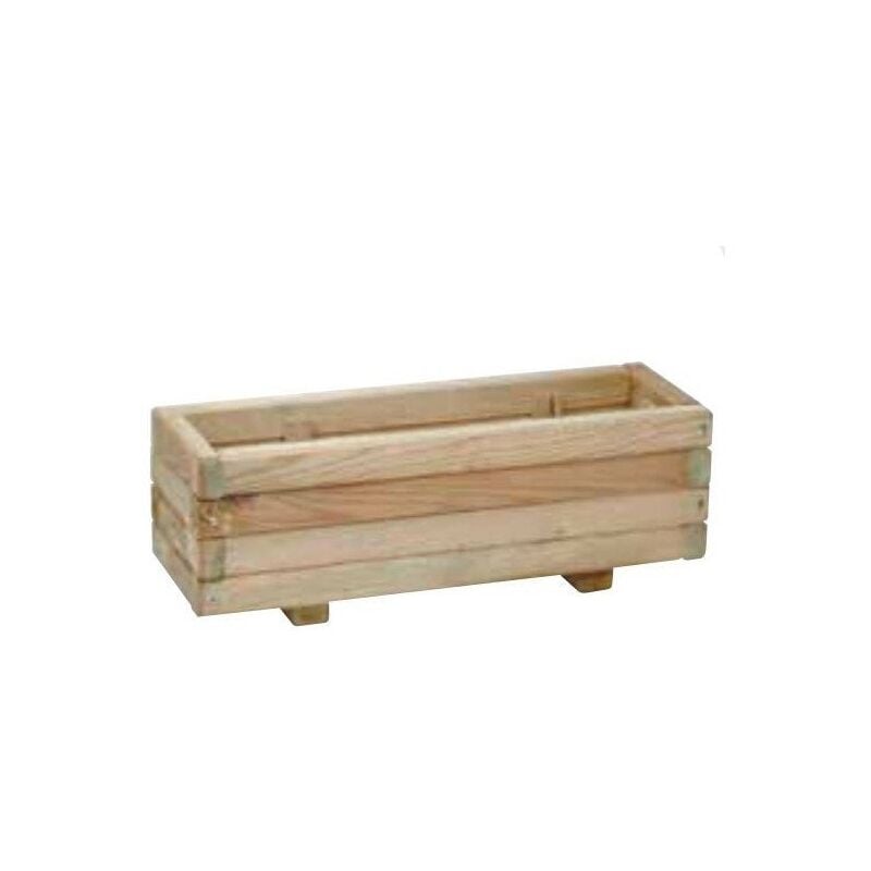 

Jardinera de madera rectangular con patas para jardín | 60x20x20cm