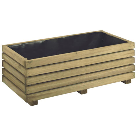 CERLAND Jardinera de madera rectangular Kub 80 cm 60 L