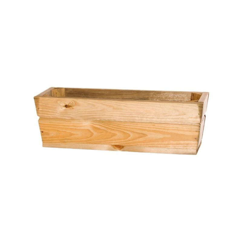 

Jardinera de madera rectangular para jardín | Madera de pino tratada 60x20x19cm