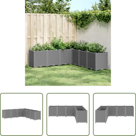 Jardinera de patio -  Jardinera PP gris claro 160x160x53 cm
