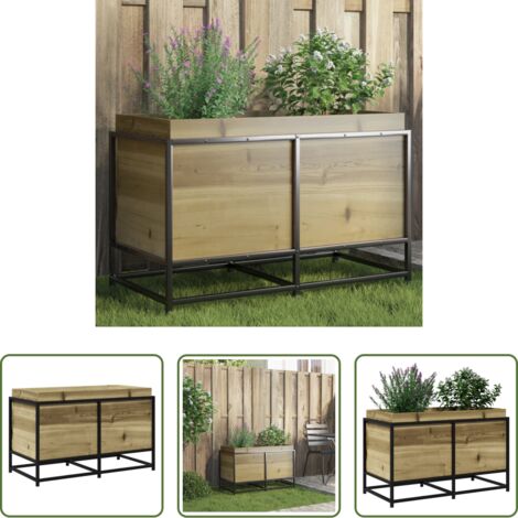 Jardinera de pino -  Jardinera de madera de pino impregnada 80x40x50 cm