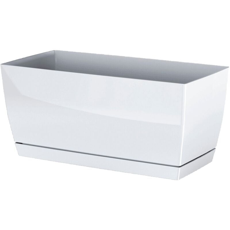

Prosperplast - Jardinera de plastico Coubi Case P en color blanco 24 (largo) x 12 (ancho) x 11 (altura) cm