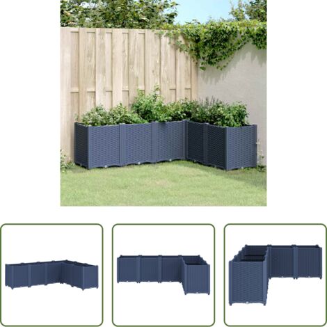 Jardinera de polipropileno -  Jardinera PP azul gris 160x120x53 cm