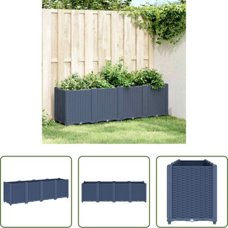 Jardinera de polipropileno -  Jardinera PP azul gris 160x40x53 cm