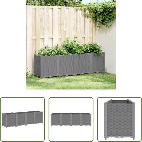 Jardinera de polipropileno -  Jardinera PP gris claro 160x40x53 cm
