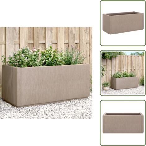 Jardinera de polipropileno - vidaXL Jardinera PP marrón claro 80x36x35 cm - Jardinera decorativa