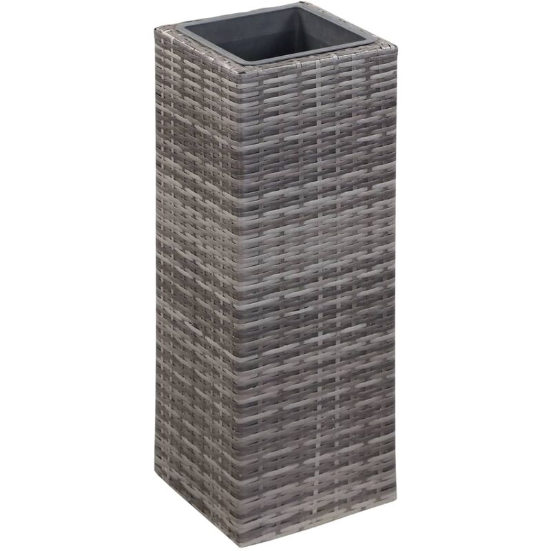 

vidaXL Arriate de ratán sintético gris 28x28x80 cm - Gris