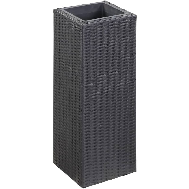 

vidaXL Arriate de ratán sintético negro 28x28x80 cm - Negro