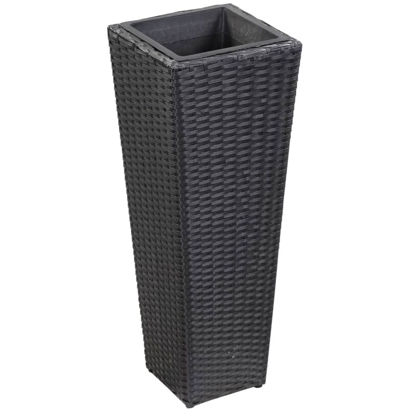 

vidaXL Arriate de ratán sintético negro 30x30x80 cm - Negro
